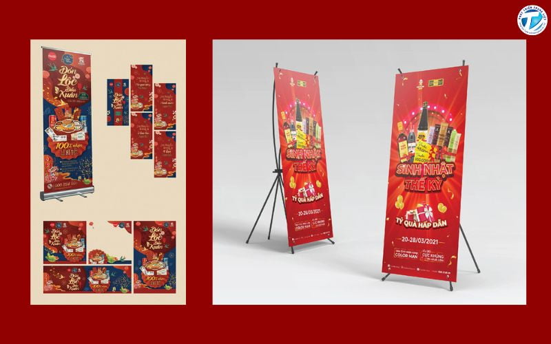 Standee Tết phong cách truyền thống